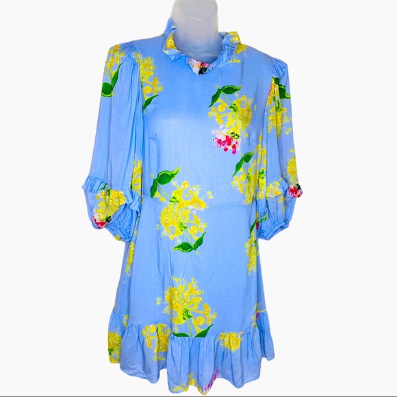 Cynthia Rowley Tayla Floral Mini Ruffle Dress 4 - Picture 3 of 16